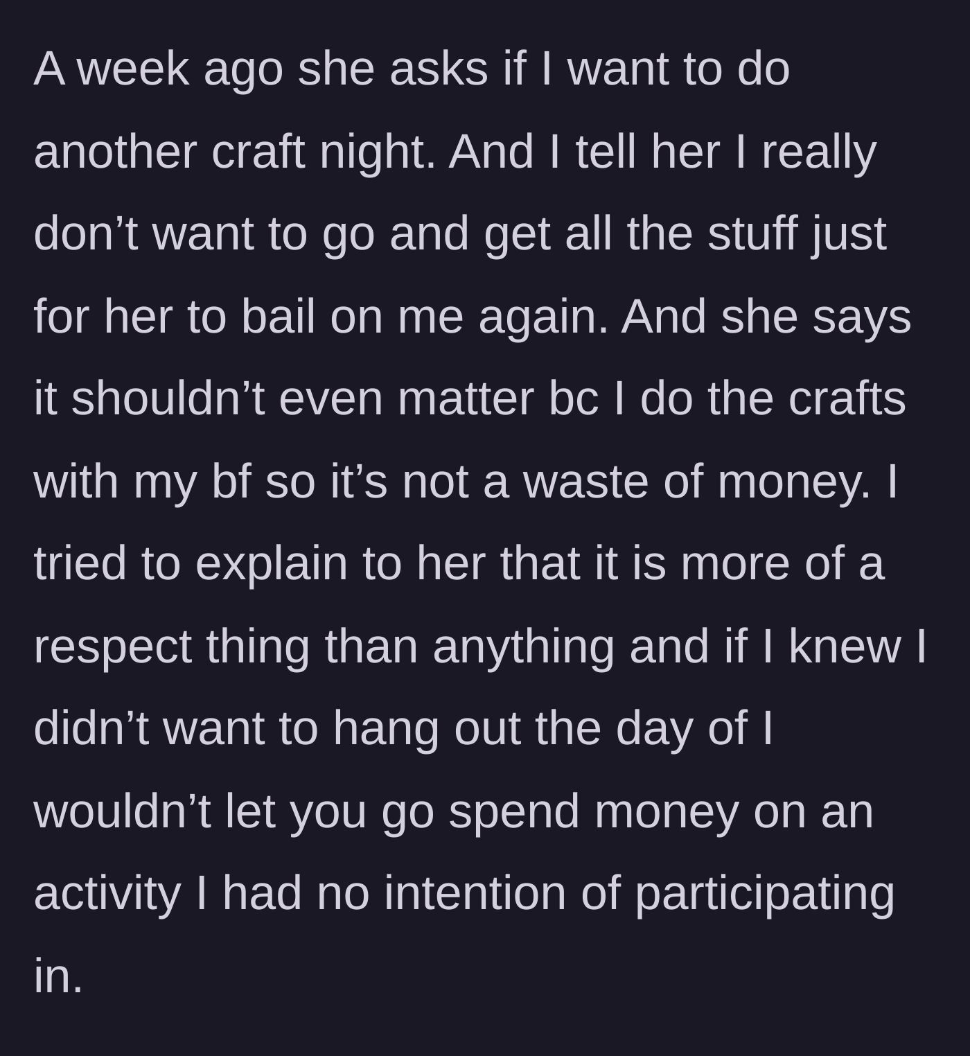 Story part 6 - Main character refuses a third try and calls out the wasted money and blatant disrespect.