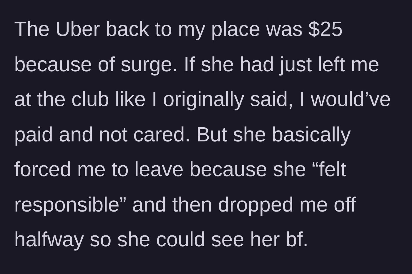 Story part 4 - The author explains the financial penalty of the driver's bait-and-switch.