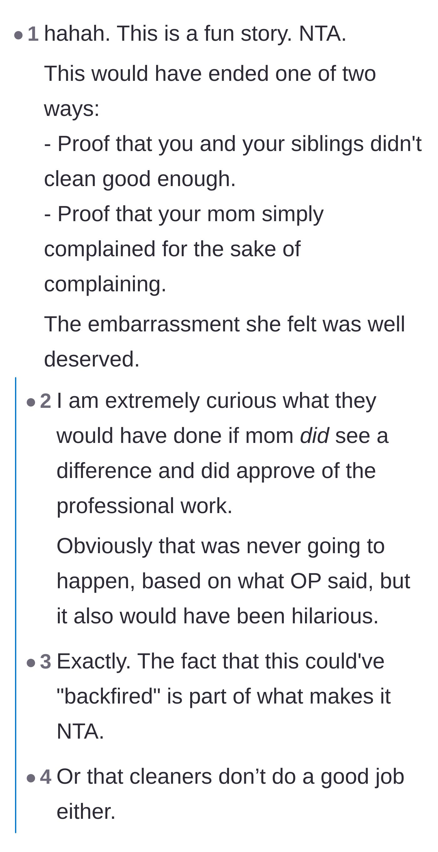 Comment thread 1 - Discussing how the sting operation was a win-win scenario that guaranteed the truth would finally come out.