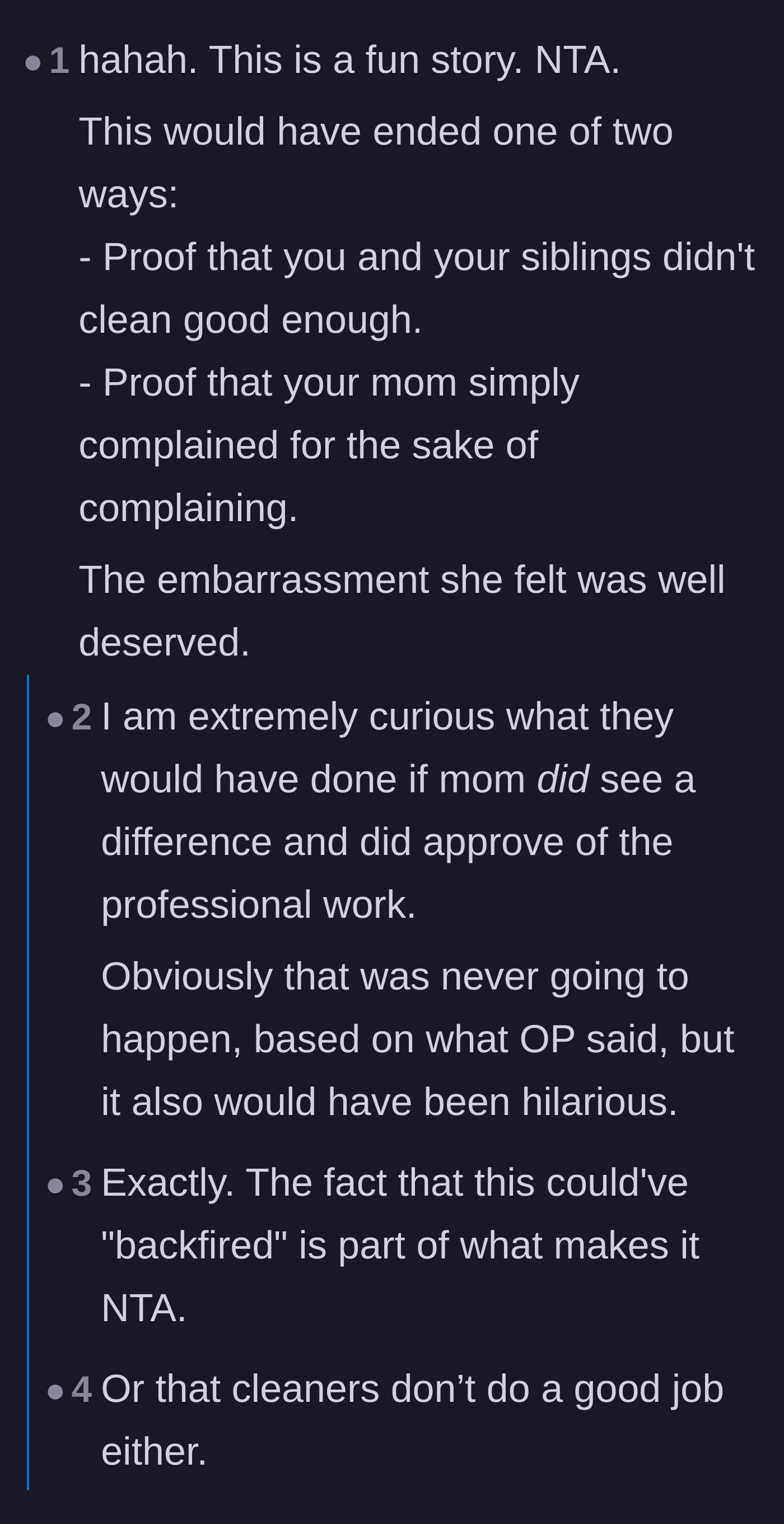 Comment thread 1 - Discussing how the sting operation was a win-win scenario that guaranteed the truth would finally come out.