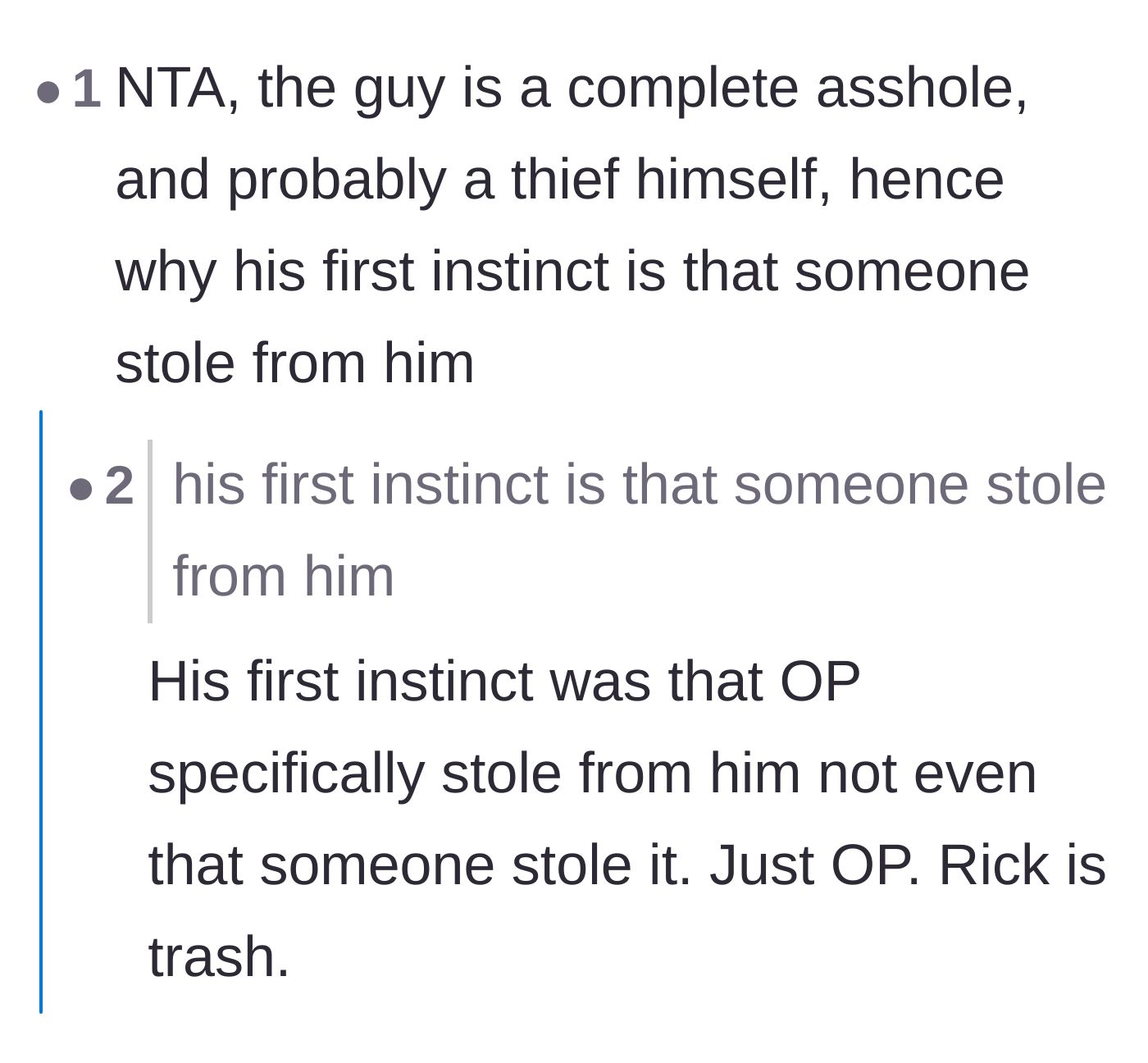 Comment thread 5 - Discussion about the uncle's deeply ingrained bias and how he specifically targeted the teen rather than just assuming general theft.