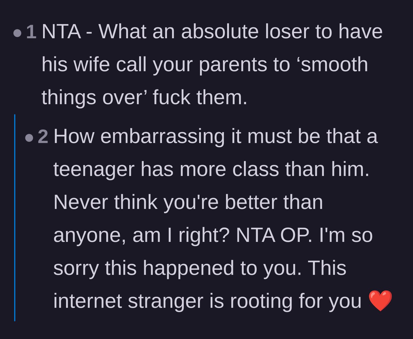 Comment thread 6 - Readers pointing out the heartbreaking irony that the traumatized teenager displayed far more maturity than the adults.